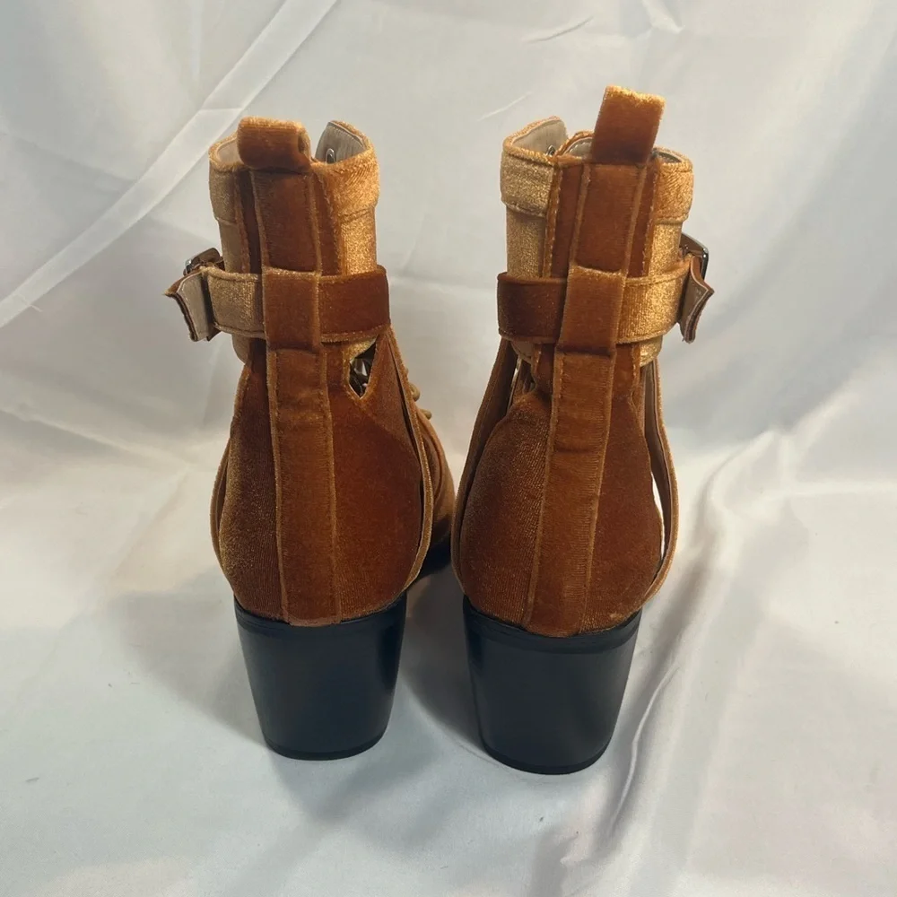 Like New!!!  Nasty Gal Copper Velvet Velour Booties